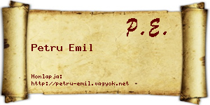 Petru Emil névjegykártya
